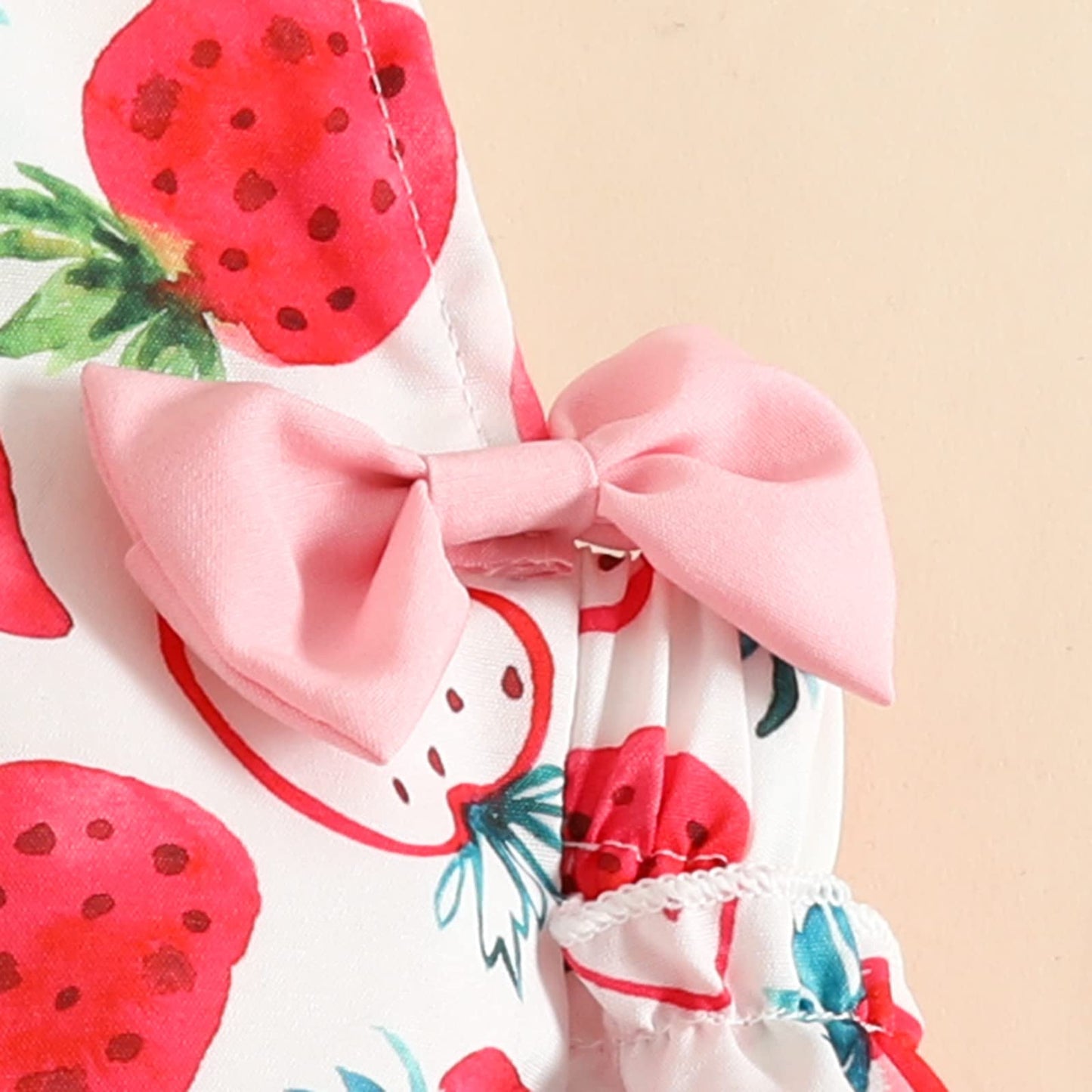 Infant Baby Girl Romper First Birthday Dress Cake Smash Outfits Toddler Strawberry Halloween Cosplay Costume Easter Baptism Christening Romper Wedding Christmas Outfits Pink-Strawberry (2PCS) 0-3M