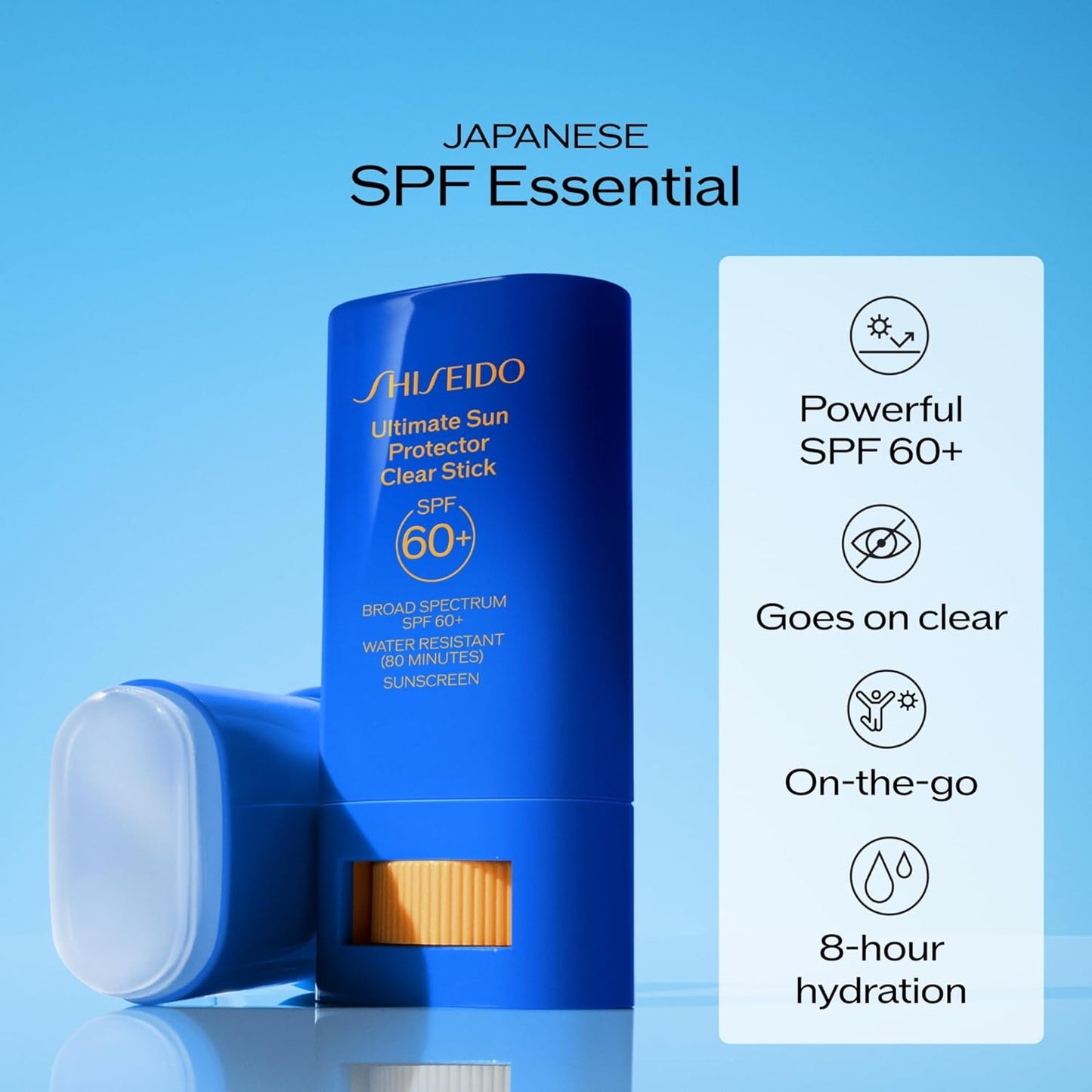 Shiseido Ultimate Sun Protector Clear Stick SPF 60+ | Lightweight, Invisible Sunscreen - 0.7 oz & Lotion 150 mL