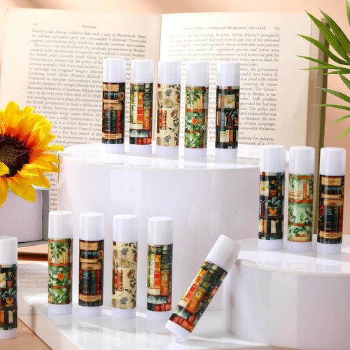 Leelosp Bookish Lip Balms - 25 Pack Gifts for Book Lovers, Librarians & Readers | Perfect for Parties