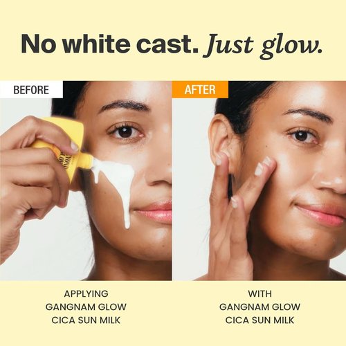 GANGNAM Glow CICA Sun Milk - SPF 50 Moisturizer | Invisible Broad Spectrum Sunscreen for Face, 1.69 fl. oz