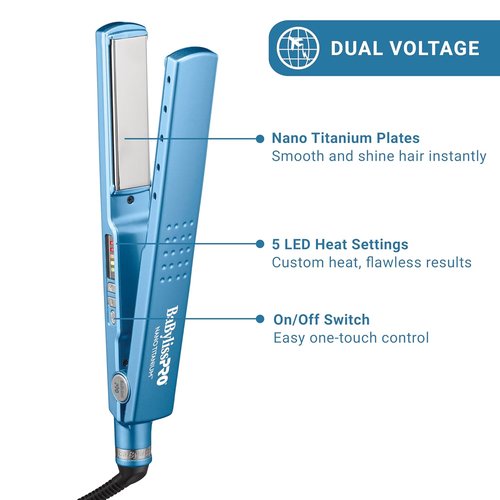 1 1/4" Digital Ionic Flat Iron, Hair Straightener, Shorter Plates