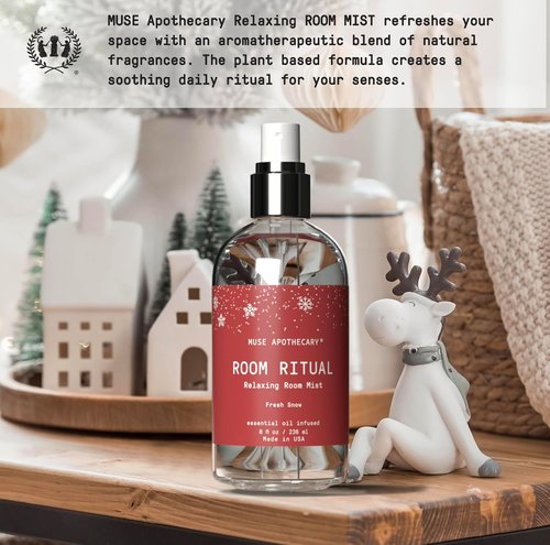 Muse Apothecary Room Ritual - Aromatic Room Spray with Natural Essential Oils | 8 oz, Fresh Snow, 2 Pack