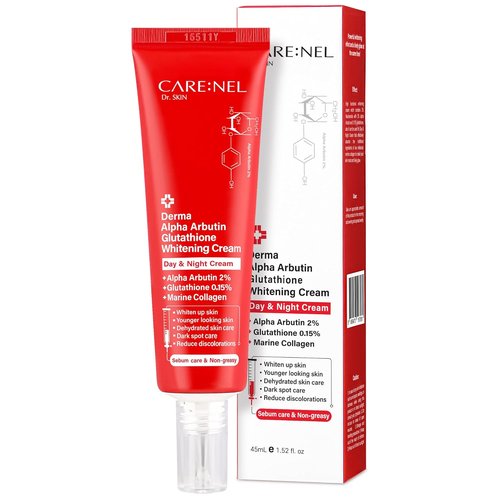 CARE:NEL Whitening Cream - Brightening Formula with Alpha Arbutin & Glutathione | 1.52 Fl. Oz (45ml)