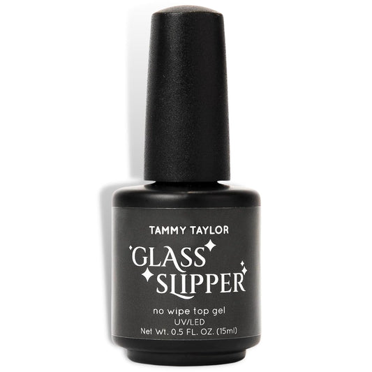 Tammy Taylor Glass Slipper Gel Top Coat - No Wipe, High Gloss Finish, UV/LED Quick Cure, Non-Yellowing Clear Polish