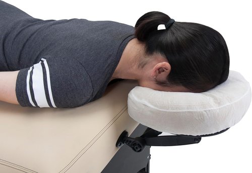 EarthLite Fitted Disposable Face Cradle Covers - Medical-Grade, Soft & Non-Sticking Massage Headrest (50 Count)