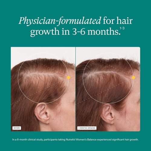 Nutrafol Women's Balance Hair Growth Supplements - Clinically Proven for Thicker Hair | 1 Month Supply Refill Pouch