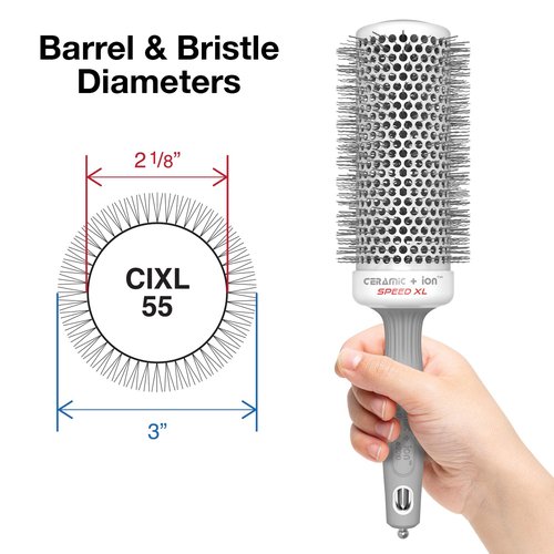 Olivia Garden Ceramic + Ion Speed XL - Professional Extra-Long Round Thermal Hair Brush for Thick Hair
