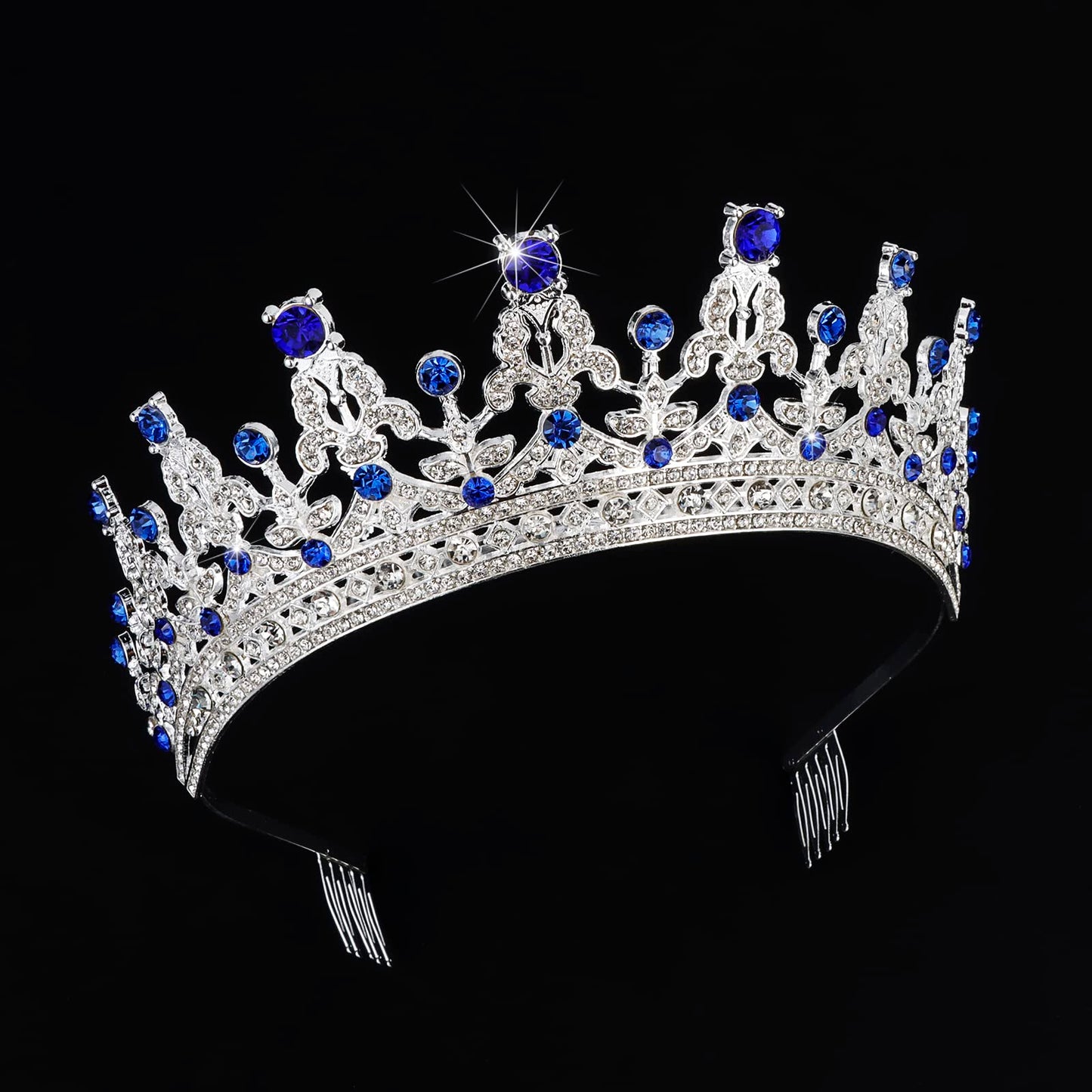 COCIDE Blue Tiaras for Women Crowns for Women Tiaras and Crowns for Women Queen Crown Princess Tiara for Girls Rhinestones Party Bridesmaids Wedding Halloween Costume Cosplay Gift