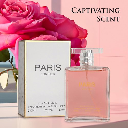 NovoGlow Paris Eau de Parfum Spray for Her - Long-Lasting Women's Fragrance | 3.4 Oz Bottle, Perfect Gift for Any Occasion