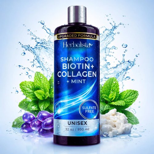 Herbalista Biotin & Collagen Shampoo - Sulfate-Free Thickening Cleanser for Fuller, Stronger Hair | 32 oz (950 ml)