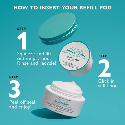Peter Thomas Roth | Peptide Skinjection™ Moisture Infusion Cream Refill Pod - 1.7 Fl Oz | Boost Firmness & Elasticity, Reduce Fine Lines & Dryness