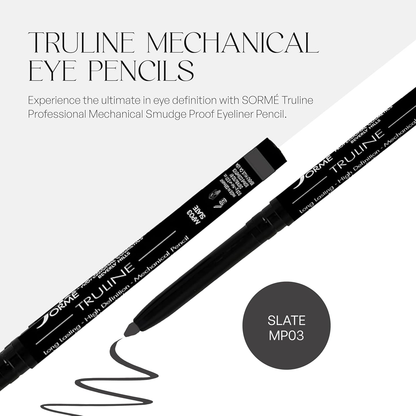 SORMÉ Truline Eyeliner Pencil - Waterproof Gel Formula with Vitamin E & Rich Pigment - 0.1 Ounce - Stone