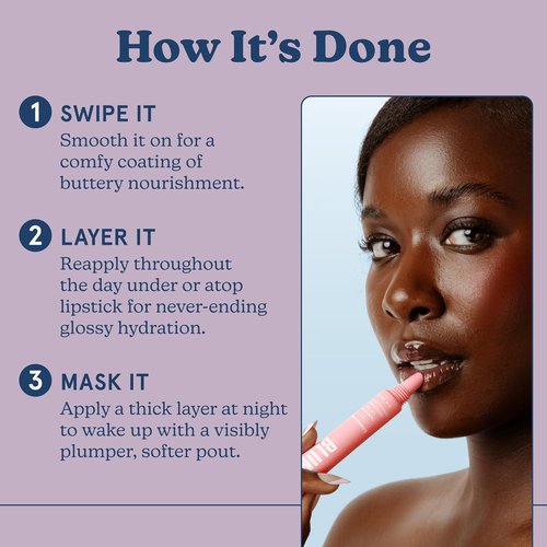Blume Tri-Peptide Tinted Lip Balm - Hydrating Bubblegum Pink Superbalm with Shea Butter & Squalane | 0.4 Fl Oz