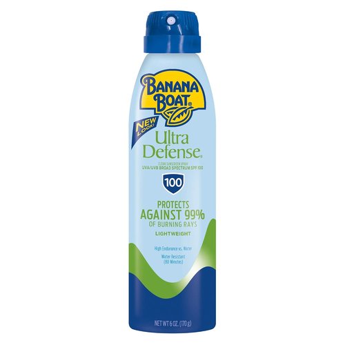 Banana Boat Ultra Defense Clear Sunscreen Spray SPF 100 - Lightweight, Water-Resistant Formula, 6oz