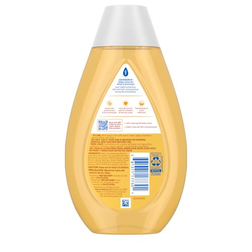 Johnson's Baby Shampoo with Aloe Vera & Vitamin B5, Tear Free, Newborn Essentials, No added Parabens & Sulfates, Hypoallergenic, Baby Essentials, 13.6 fl. oz