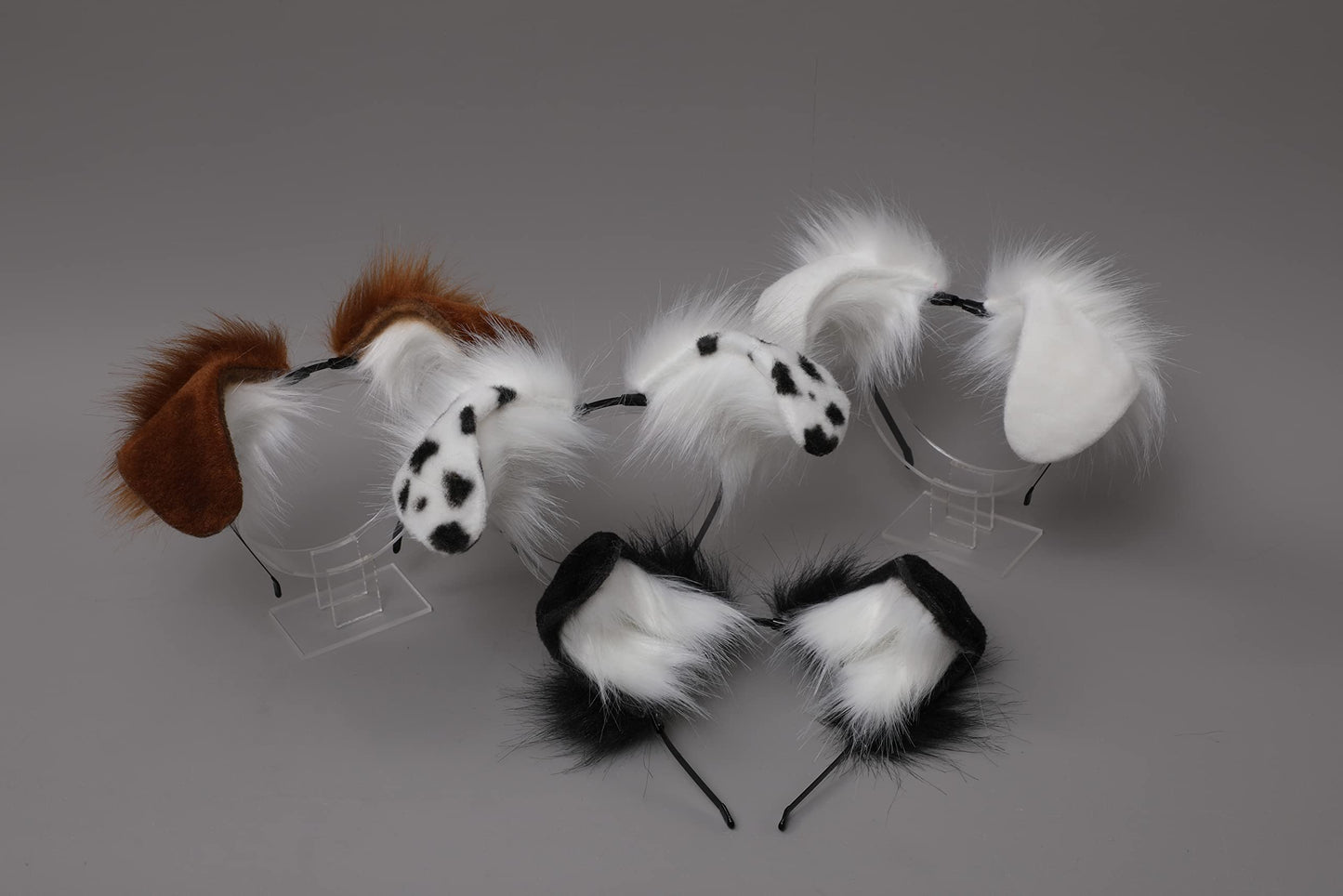 Fxaelian Comic Anime Big Dalmatian Spotted Dog Puppy Doggy Ears Headband Hairhoop Halloween Cosplay Costume Party Headpiece Headress Hairband Hair Hoop Headwear Hair Accessories Spots