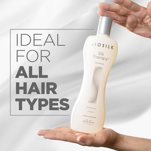 BioSilk Silk Therapy Shampoo - Gentle Cleanser for Healthy, Shiny Hair | 12 Oz, Sulfate & Paraben-Free