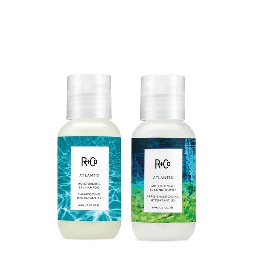 R+Co Atlantis B5 Shampoo & Conditioner Travel Set - Deep Hydration & Repair for Dry Hair | Vegan | 2oz (Pack of 2)