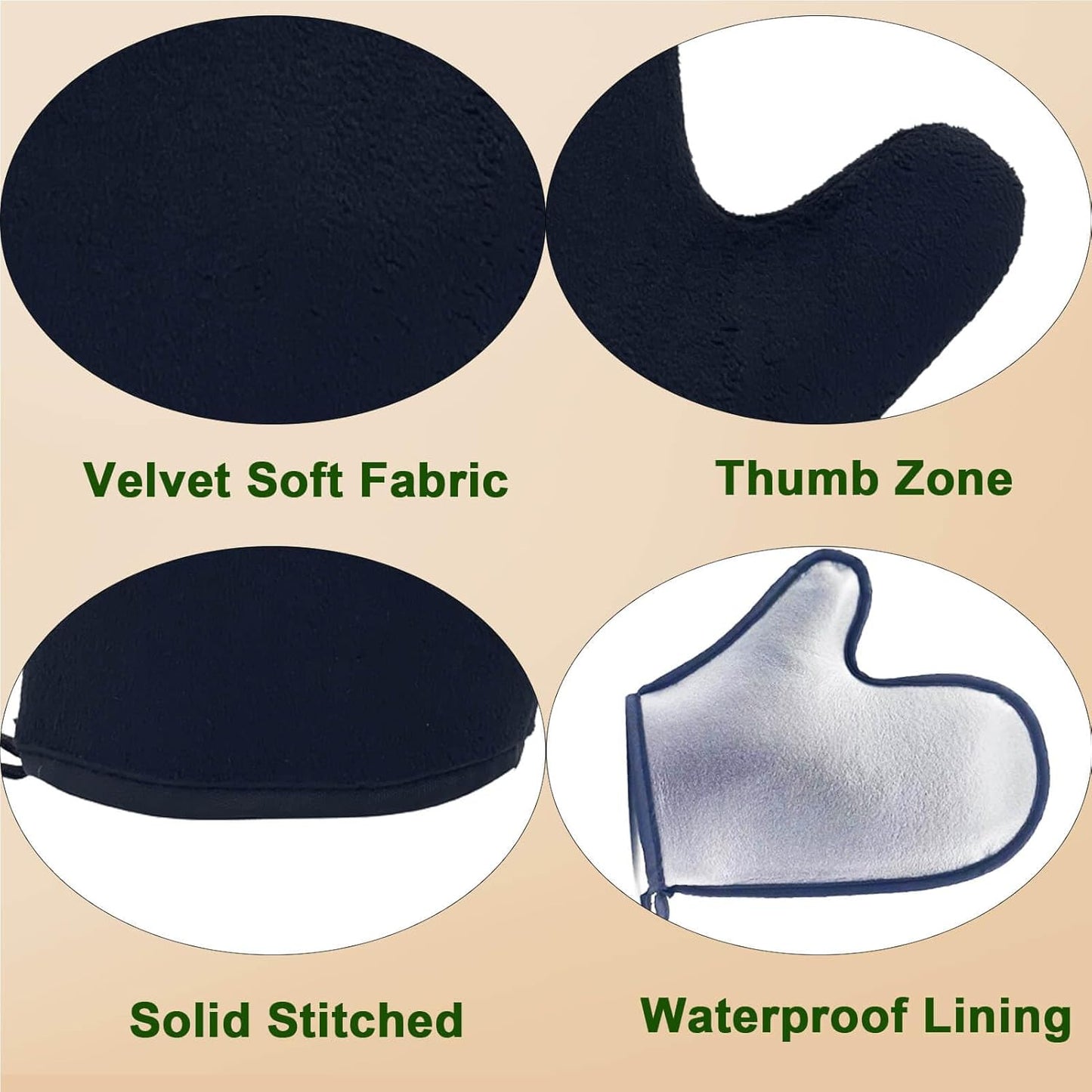 Skiennix Self Tanning Mitt Applicator Kit - 4 Pack for Streak-Free Sunless Tan | Includes Mitt, Brush & Glove