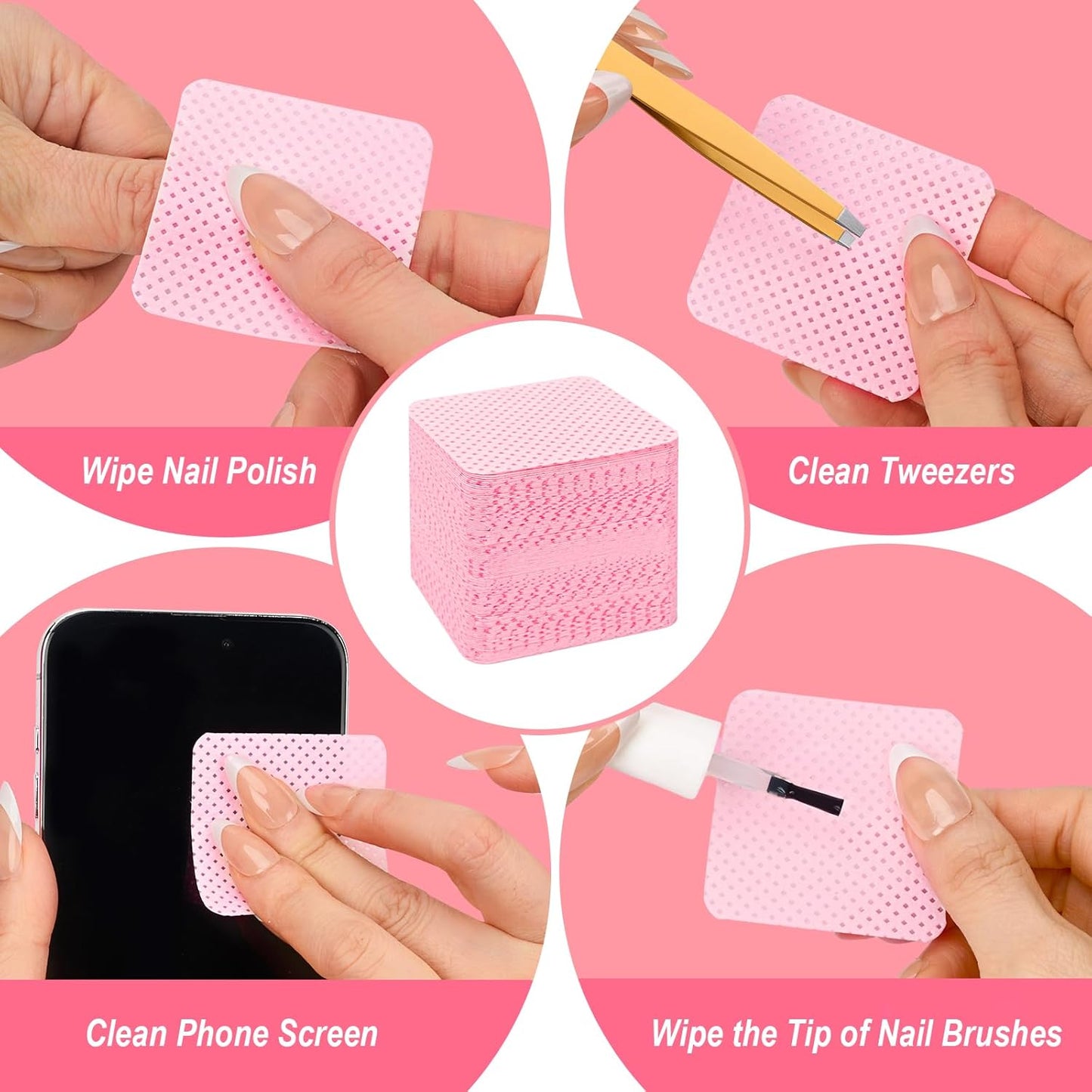 Skiennix Lint-Free Nail Wipes - 540PCS Super Absorbent Soft Polish Remover & Eyelash Extension Wipes