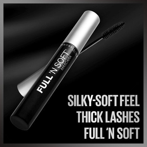 Maybelline New York Full 'N Soft Mascara - Washable, Very Black, 1 Count for Effortless Volume