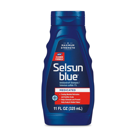 Selsun Blue Medicated Antidandruff Shampoo - Maximum Strength Scalp Treatment with Selenium Sulfide | 11 fl. oz.
