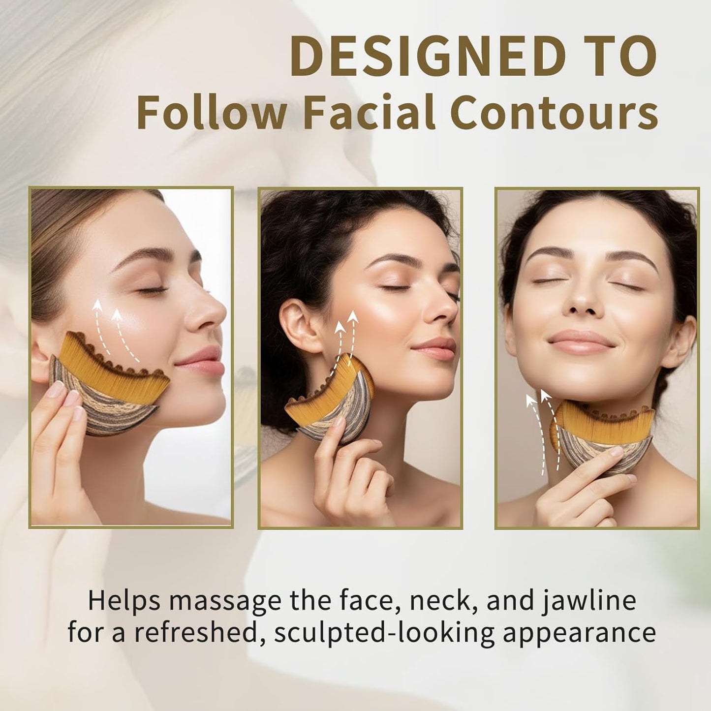 Skiennix Lymphatic Drainage Face Brush Set - Gentle Sculpting for Jawline & Cheeks | Ergonomic Design