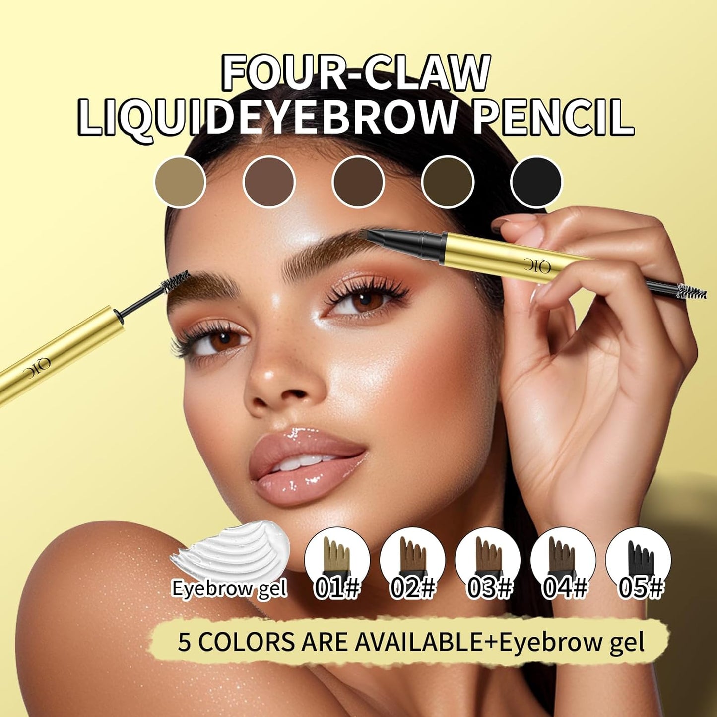 Skiennix 2-in-1 Long-Lasting Eyebrow Pencil & Brow Gel - Light Brown & Dark Brown Shades