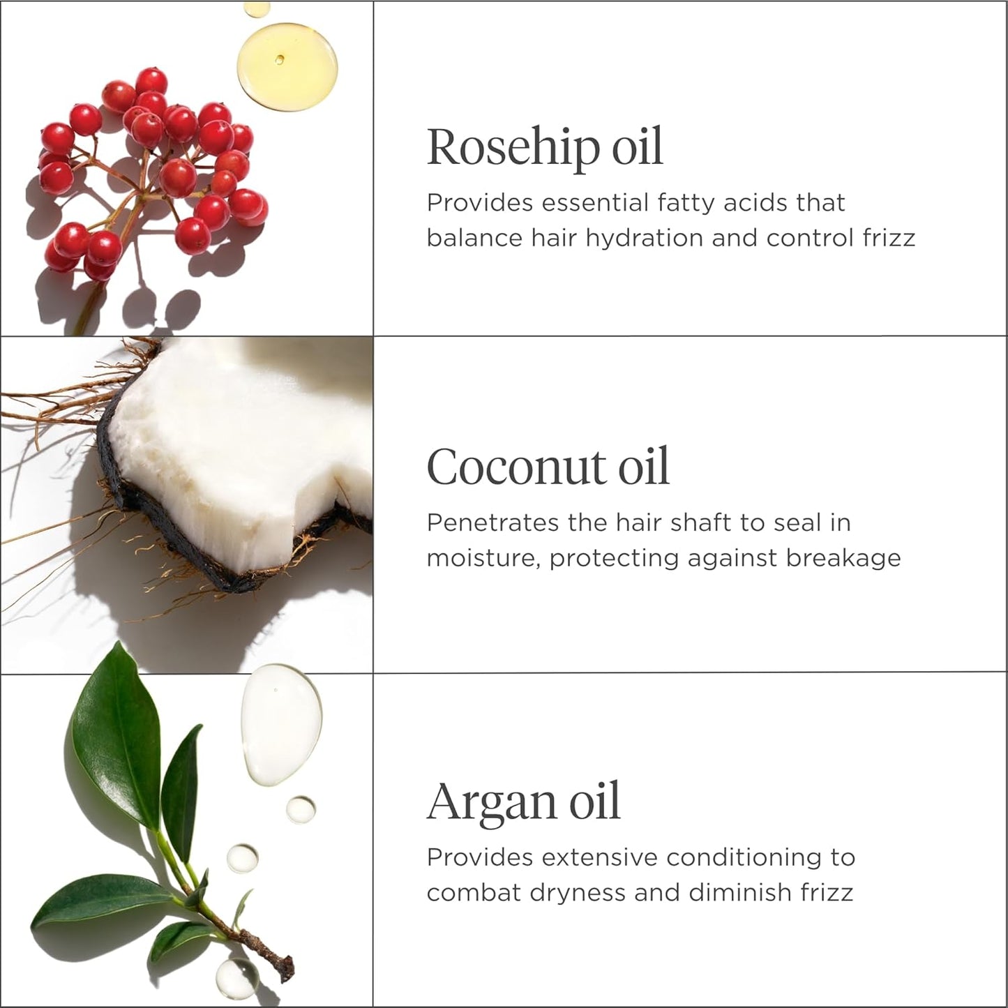 Skiennix Hair Oil Blend - Nourishing Rosehip, Argan & Coconut Oil for Frizz Control