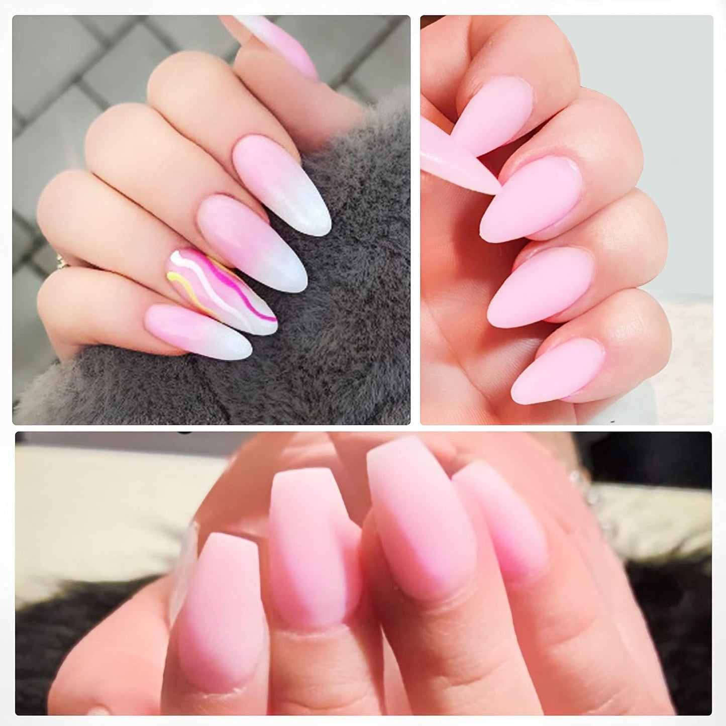 Skiennix Pink Acrylic Powder - Professional Lasting Nail Extension | 1.58oz for Beginners & Salons