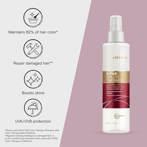 Joico K-PAK Color Therapy Luster Lock Spray - Daily Shine & Frizz Control for Color-Treated Hair | With African Maketti & Argan Oil