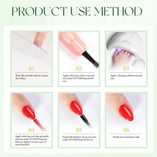 Double Rhythm 15ML Gel Nail Polish Pure Sheer Same Color Same Bottle Soak Off Gel Polish Art Manicure Salon DIY at Home for Women (Dark Green-A1287)
