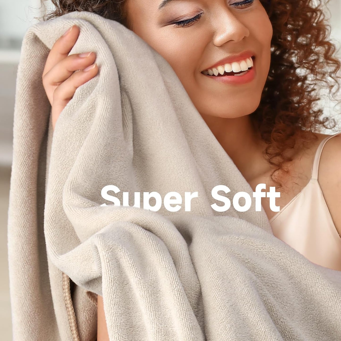Umisleep Microfiber Hair Towel - Super Absorbent Wrap for Long, Thick Hair | 41" x 22" - Camel Color
