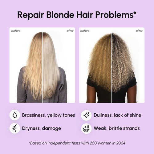 MAREE Deep Conditioning Purple Hair Mask - Toner for Brassy Blonde & Silver Hair - Keratin Repair Treatment