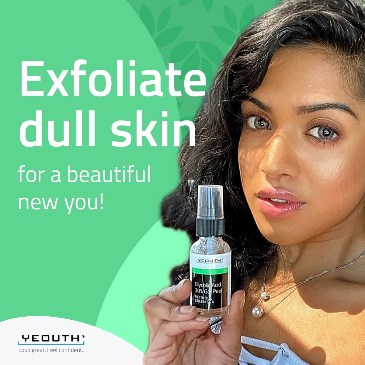 YEOUTH Glycolic Acid Peel - At-Home Chemical Exfoliator with 30% AHA & Retinol for Smooth Skin | 1oz