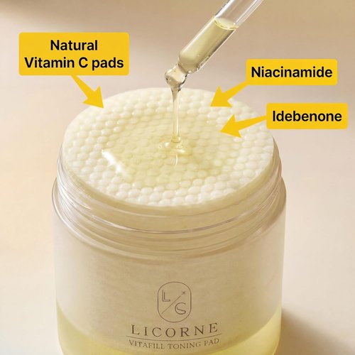 Licorne Vitafill Toning Pads - Hydrating Korean Toner Pads with Niacinamide for Smooth, Radiant Skin