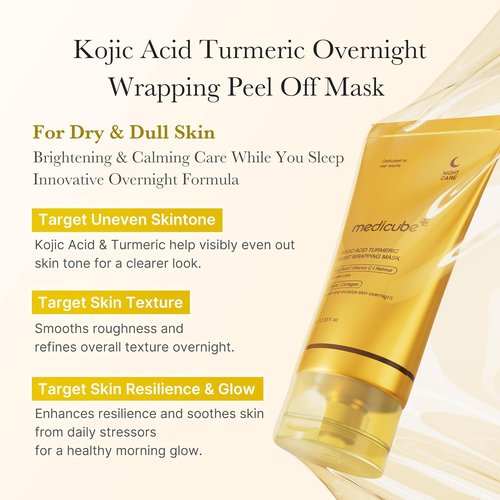 Medicube Kojic Acid Turmeric Peel-Off Mask - Brightens & Defends Skin Stress | 2.53 fl. oz.