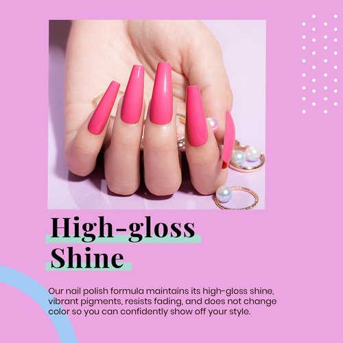 Beetles Pink Gel Nail Polish - Hot Pink Gel Polish, 15ML/0.51Fl Oz Neon Color, Soak Off UV LED Lamp Nail Art, Long-Lasting Manicure Salon DIY Home Spring Nails - Gifts for Her