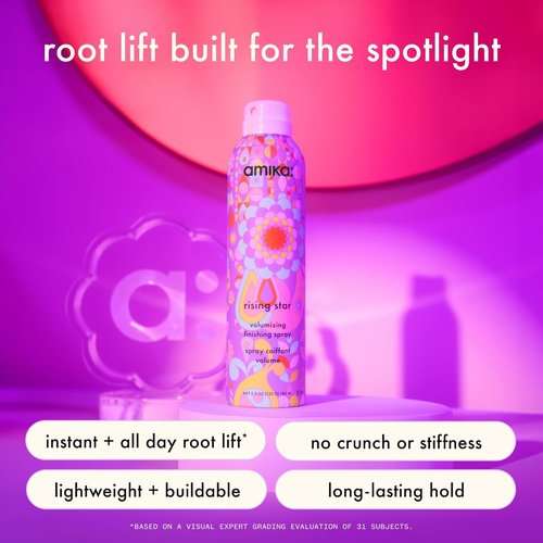 Amika Rising Star Volumizing Finishing Spray - Lightweight Hold & Shine | 8 oz