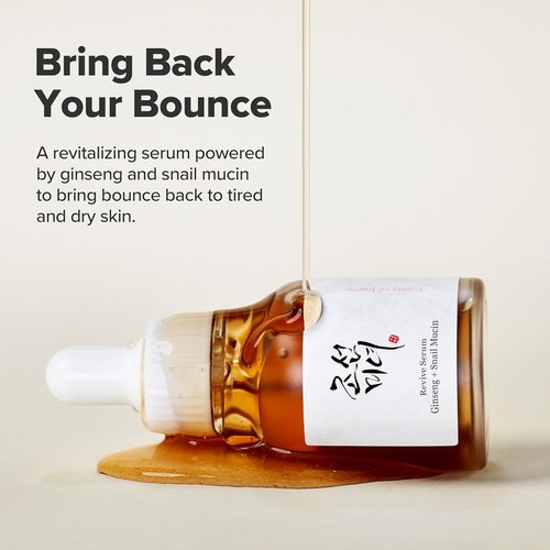 Beauty of Joseon Revive Snail Mucin Ginseng Serum - Hydrating Peptide Moisturizer for Dark Spots | 30ml