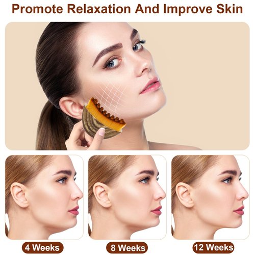 2PCS Lymphatic Contour Face Brush, Contour Face Brush Lymphatic Drainage Massager for Face, Ergonomically Designed to Fit The Skin Precisely and Relieve Fatigue