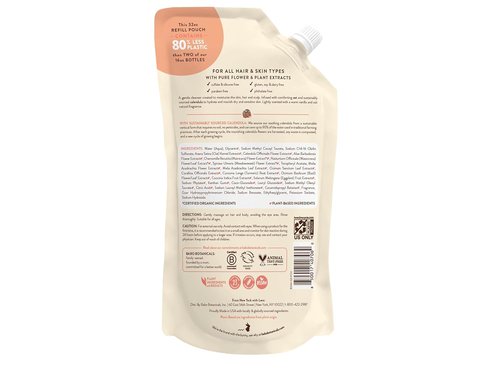 Babo Botanicals 2-in-1 Oat & Calendula Shampoo | Gentle Moisturizing Wash for Sensitive Skin – Vegan & Family Safe