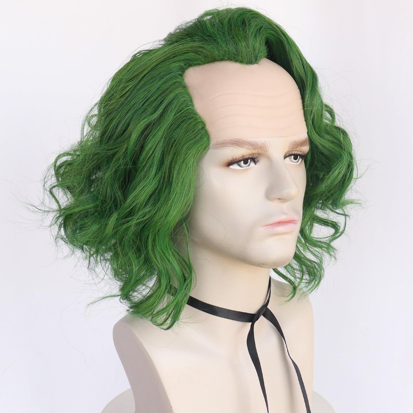 HUNIGIR Joker Wig Green Bald Wig Mens Green Wig Green Bald Head Wig Heat Resistant Synthetic Halloween Cosplay Costume Wig (Green)