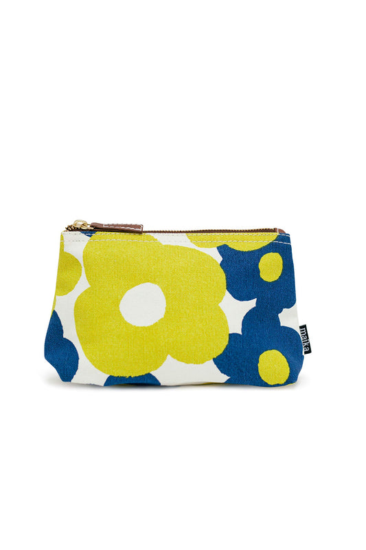 maika Recycled Canvas Travel Pouch, Hana, Blue, Medium