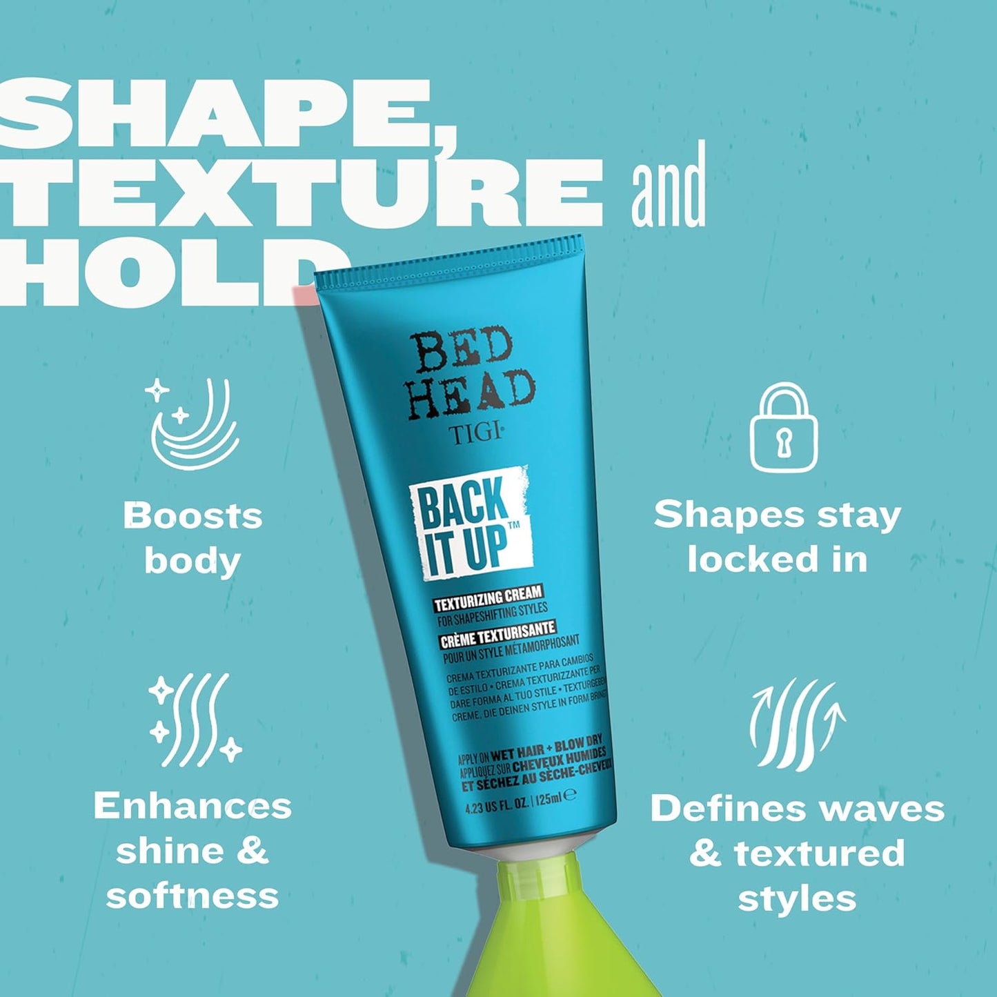 TIGI Bed Head Back It Up Texturizing Cream - Shape & Texture, 4.23 Fl Oz