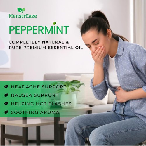 Peppermint Essential Oil Roll-On | 100% Pure Natural Relief for Migraines & Nausea | 10ml