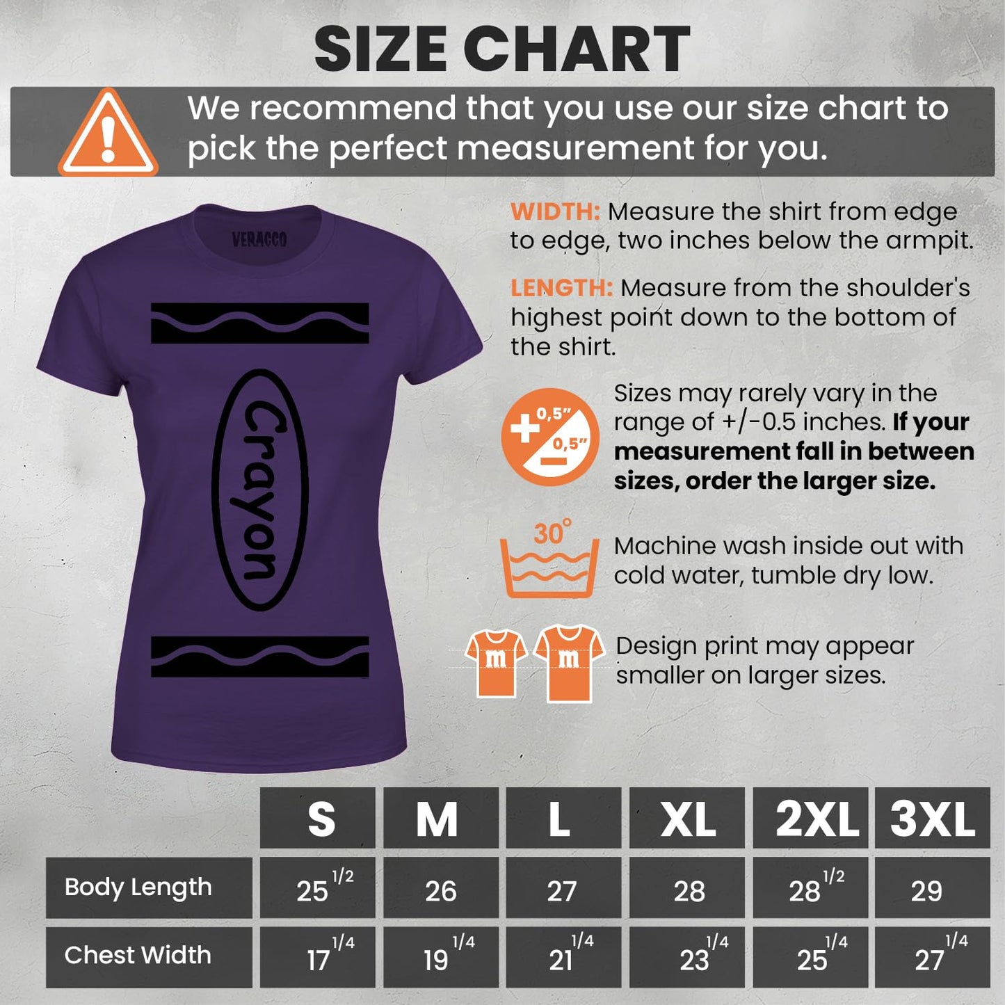 Veracco® Crayon Funny T-Shirts – Halloween Shirt for Women Girls Cool Halloween Costumes Adult Crayon Costume Purple