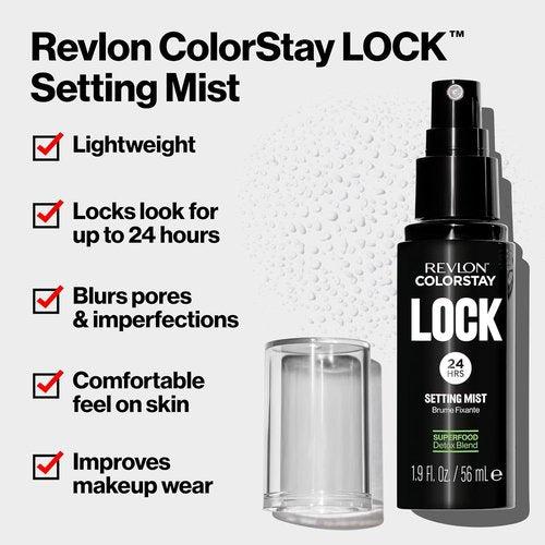 Revlon Colorstay Setting Mist - 24 Hr Lock for Makeup | Mattifying, Blurring & Oil Absorbing, 1.9 fl oz