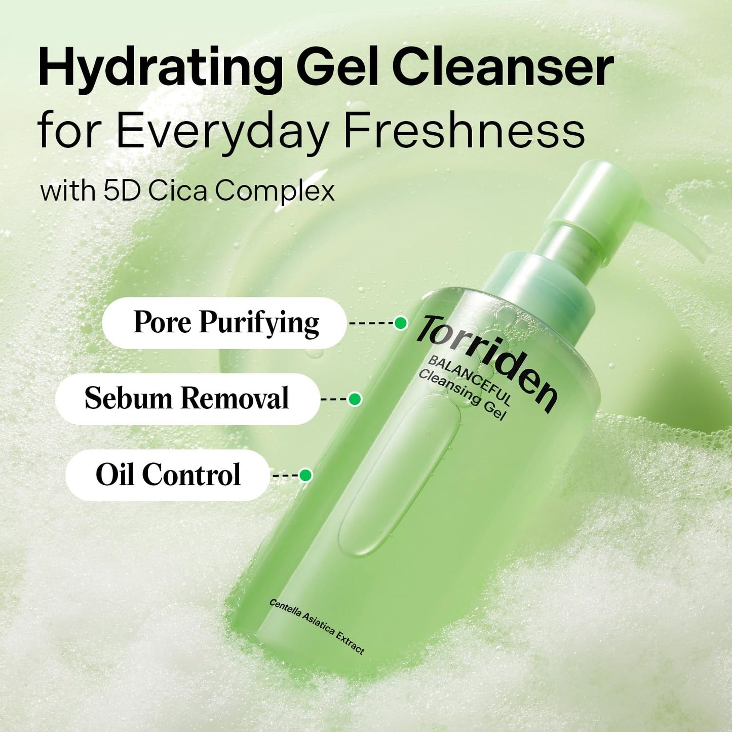 Torriden BALANCEFUL Cleansing Gel - Low pH Gentle Facial Cleanser | Soothes & Hydrates | 200ml (6.76 fl. oz.)
