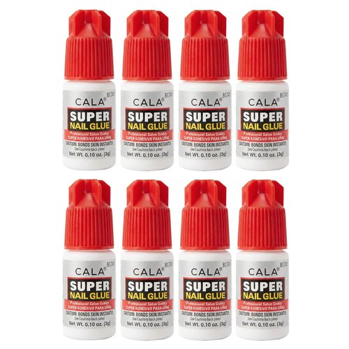 CALA Super Nail Glue – Professional Quick Dry Nail Glue Adhesive for False Nails, Tips & Art Accessories – Salon Quality Strong Hold for Natural Nail Repair (Pack of 8)